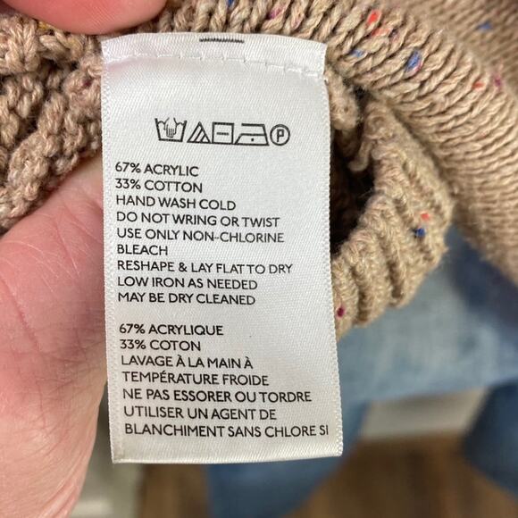 BDG Oversized Speckled Button Front Cardigan Tan S - Picture 5 of 6